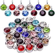 📿 aylifu 24pcs crystal pendant charms with rings - birthstone charms beads for diy earrings, necklaces, bracelets crafts - set of 12 colors (small) logo