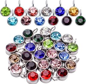 img 4 attached to 📿 Aylifu 24pcs Crystal Pendant Charms with Rings - Birthstone Charms Beads for DIY Earrings, Necklaces, Bracelets Crafts - Set of 12 Colors (Small)