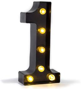 img 4 attached to LED Marquee Letter Lights: Alphabet and Number Light Up Neon Sign for Home, Party, Wedding, Bar, Birthday DIY Decoration - Black, Number 1