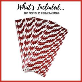 img 3 attached to 🌱 Just Artifacts Premium Biodegradable Striped Paper Straws (Set of 100) – Striped, Metallic Red: Eco-Friendly Sipping Solution