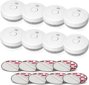 img 4 attached to 8-Pack Small Fire Alarms for Home - Battery Powered Photoelectric Smoke Detectors with Test Button, Low Battery Signal - Bedroom Smoke Alarm Fire Detector FJ136GB (Batteries Included)