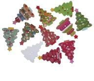 50 mixed random christmas wooden buttons - 2 holes sewing craft diy projects (christmas tree shape) by souarts logo