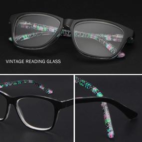 img 2 attached to 👓 FaceWear CZR1104: Stylish Vintage Reading Glasses with Spring Hinges – 3 Pairs, Men and Women, Pattern Design Readers