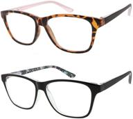 👓 facewear czr1104: stylish vintage reading glasses with spring hinges – 3 pairs, men and women, pattern design readers logo