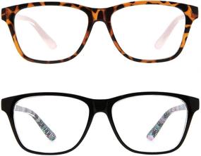 img 3 attached to 👓 FaceWear CZR1104: Stylish Vintage Reading Glasses with Spring Hinges – 3 Pairs, Men and Women, Pattern Design Readers