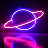 neon wall decor: handmade planet neon sign, perfect night light for bedroom logo