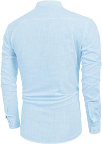 img 1 attached to JEKAOYI Cotton Henley Shirts: Stylish and Comfortable Men's Clothing for Every Occasion