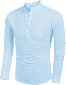 img 2 attached to JEKAOYI Cotton Henley Shirts: Stylish and Comfortable Men's Clothing for Every Occasion