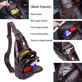 img 2 attached to Leather Casual Daypacks Shoulder Backpacks