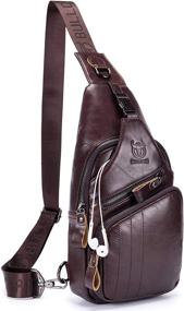 img 4 attached to Leather Casual Daypacks Shoulder Backpacks