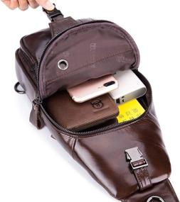 img 1 attached to Leather Casual Daypacks Shoulder Backpacks