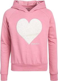 img 4 attached to DKNY Girls Sweatshirt Fleece Pullover Outdoor Recreation and Hiking & Outdoor Recreation Clothing