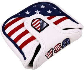 img 2 attached to Enhance Your Golf Style with the USA Stars and Stripes Square Mallet Shaped Magnetic Closure Golf Putter Head Cover for Scotty Cameron Golf Builder