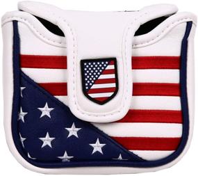 img 3 attached to Enhance Your Golf Style with the USA Stars and Stripes Square Mallet Shaped Magnetic Closure Golf Putter Head Cover for Scotty Cameron Golf Builder