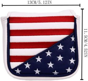 img 1 attached to Enhance Your Golf Style with the USA Stars and Stripes Square Mallet Shaped Magnetic Closure Golf Putter Head Cover for Scotty Cameron Golf Builder