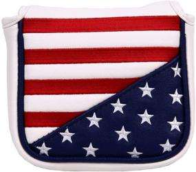 img 4 attached to Enhance Your Golf Style with the USA Stars and Stripes Square Mallet Shaped Magnetic Closure Golf Putter Head Cover for Scotty Cameron Golf Builder