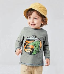 img 3 attached to 👕 Dinosaur Sweatshirt Toddler T Shirt: Boys' Clothes for Fashionable Hoodies & Sweatshirts