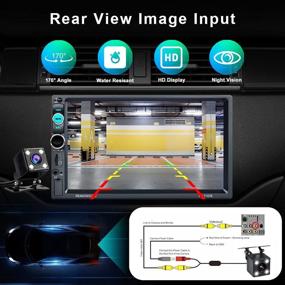 img 1 attached to 🚗 7-дюймовый емкостной двойной автомобильный аудиоприемник с поддержкой Apple CarPlay, Android Auto - Bluetooth громкой связью, FM, камерой заднего вида + микрофоном - сенсорный автомобильный радио.