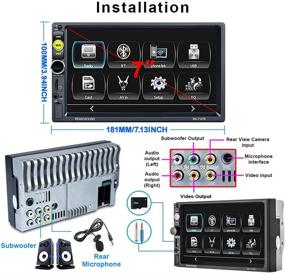 img 3 attached to 🚗 7-дюймовый емкостной двойной автомобильный аудиоприемник с поддержкой Apple CarPlay, Android Auto - Bluetooth громкой связью, FM, камерой заднего вида + микрофоном - сенсорный автомобильный радио.