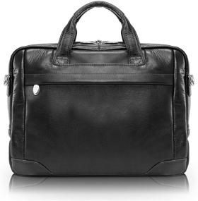 img 3 attached to 💼 McKleinUSA BRONZEVILLE Pebble Grain Calfskin Leather 15-inch Medium Laptop & Tablet Briefcase, Black (15485)