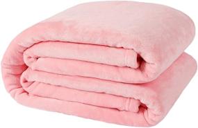 img 4 attached to NANPIPER Fleece Blankets: Super Soft Flannel Queen Size Bed Blanket in Luxury Cozy Microfiber Plush Fuzzy Pink