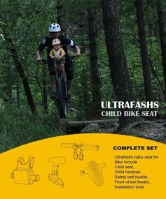img 3 attached to 🚴 ULTRAFASHS Kids Bike Seat: Front Mounted Child Bicycle Seats for Mountain Bike with Safety Harness, Reflective Strip | Holds Children Up to 48lbs | Ideal for 2-5 Year Olds