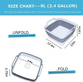 img 3 attached to Convenient 9L Collapsible Dishpan for Easy Dishwashing: Portable Sink with Drain Plug, Foldable Laundry Tub & Camping Dish Washing Tub