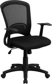 img 3 attached to 💺 Enhance Office Comfort with Flash Furniture Mid-Back Designer Black Mesh Swivel Task Chair - With Arms!