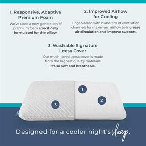 img 3 attached to 🌙 Enhance Your Sleep with the Leesa Gray Cooling Foam Pillow - Standard Size