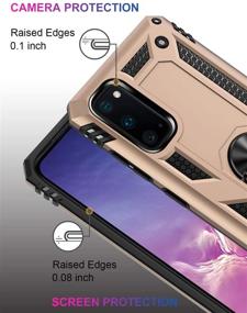 img 2 attached to 📱 LUMARKE Samsung Galaxy S20 Case - 16ft Drop Test Compatible, Military Grade Heavy Duty Cover with Magnetic Kickstand & Car Mount Holder, Gold