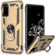 📱 lumarke samsung galaxy s20 case - 16ft drop test compatible, military grade heavy duty cover with magnetic kickstand & car mount holder, gold logo