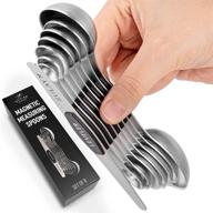 🥄 zulay kitchen stackable magnetic spoons set of 7 - dual sided measuring spoons for dry and liquid ingredients - fits in spice jars - stainless steel magnetic spoons (black) логотип