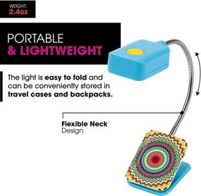 img 2 attached to French Bull Clip On Book Light – Mosaic Zig – Square LED Reading Light for Books and eBooks, Minimized Glare, Portable & Lightweight, Adorable Bookmark Light for Children & Adults, Batteries Included