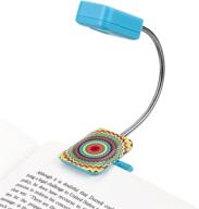 french bull clip on book light – mosaic zig – square led reading light for books and ebooks, minimized glare, portable & lightweight, adorable bookmark light for children & adults, batteries included логотип