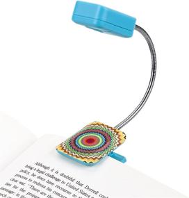 img 4 attached to French Bull Clip On Book Light – Mosaic Zig – Square LED Reading Light for Books and eBooks, Minimized Glare, Portable & Lightweight, Adorable Bookmark Light for Children & Adults, Batteries Included