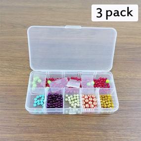 img 1 attached to 📦 Versatile 6 Pack Plastic Organizer Box with Lid and Removable Compartments for Beadwork and More