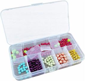 img 4 attached to 📦 Versatile 6 Pack Plastic Organizer Box with Lid and Removable Compartments for Beadwork and More