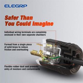 img 1 attached to 🔌 ELEGRP NEMA L14-20P Locking Plug, Generator Twist Lock Adapter Plug, 20 Amp 125/250V 3 Pole 4 Wire Grounding, Industrial Grade Heavy Duty, UL Listed | 1 Pack, Black/White