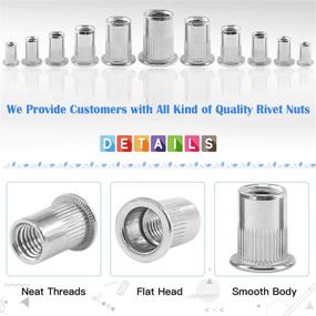 img 1 attached to 💪 Glarks 180Pcs Stainless Steel Rivet Nut Assortment Kit - UNC Threaded Insert Nutserts Set