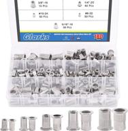 💪 glarks 180pcs stainless steel rivet nut assortment kit - unc threaded insert nutserts set logo