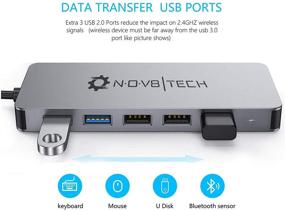 img 2 attached to NOV8Tech USB C Hub, 11-in-1 USB Multiport Adapter for M1 MacBook Pro Air, Windows Laptop, and Other Type C Devices - 4K HDMI, 100W USB-C Power Delivery PD, Micro SD, Dual SD, 2 USB 3.0, 3 USB 2.0