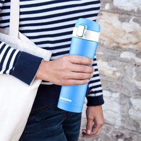 img 3 attached to Premium Insulated Stainless Steel Vacuum Flask Travel Mug - Leak Proof, BPA-Free 16 Oz Water Bottle in Blue