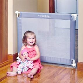 img 4 attached to 🚼 Toddleroo by North States Portable Traveler Baby Gate: Easy to Install & Foldable, Fits 25.2"-42.6" Wide, 28" Tall (Light Gray)