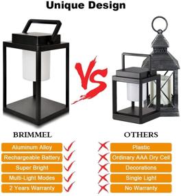 img 1 attached to 💡 BRIMMEL LED Portable Table Lamp: Versatile, Waterproof, Cordless with USB Port for Outdoor and Nightstand Use - 35W 3000K Lantern, Hand Light in Aluminum, Black