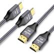 🔌 8k hdmi 2.1 cable 10ft 2 pack | 100% real high speed 48gbps | earc hdr10 | xbox series x, ps5, samsung, sony, lg compatible logo