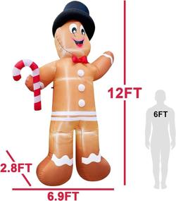 img 3 attached to TURNMEON Christmas Inflatable Gingerbread Decoration Seasonal Decor