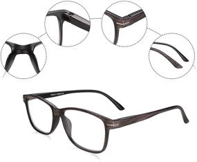img 1 attached to 👓 Wood Pattern Reading Glasses Men Women - Stylish Square Reader Glasses 4 Pack Lightweight Frame with Spring Hinge and Cases