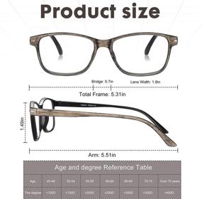 img 2 attached to 👓 Wood Pattern Reading Glasses Men Women - Stylish Square Reader Glasses 4 Pack Lightweight Frame with Spring Hinge and Cases