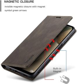 img 1 attached to Samsung Blocking Kickstand Magnetic Leather Cell Phones & Accessories in Cases, Holsters & Clips