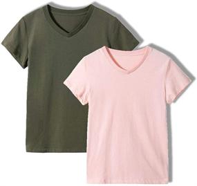 img 4 attached to 👕 UNACOO Boys' Cotton Short Sleeve V Neck T Shirt: Stylish and Comfortable Boys' Clothing - Tops, Tees & Shirts